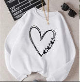 White  sweatshirt heart butterfly